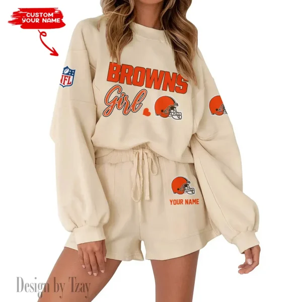 Cleveland Browns Limited Edition Women Sweatshirt and Shorts New 2025 AMCWSWS00047 - Image 6
