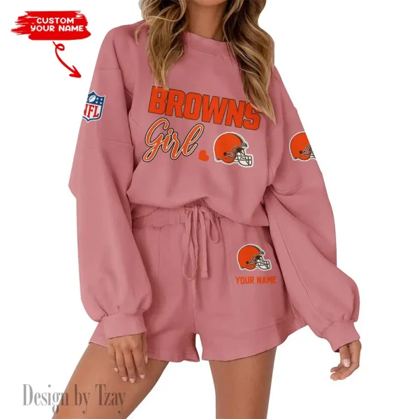 Cleveland Browns Limited Edition Women Sweatshirt and Shorts New 2025 AMCWSWS00047 - Image 7