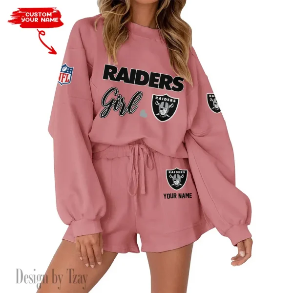 Las Vegas Raiders Limited Edition Women Sweatshirt and Shorts New 2025 AMCWSWS00069 - Image 2