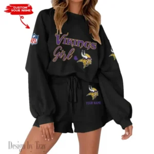 Minnesota Vikings Limited Edition Women Sweatshirt and Shorts New 2025 AMCWSWS00070
