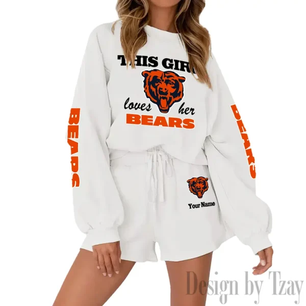 Chicago Bears Limited Edition Women Sweatshirt and Shorts New 2025 AMCWSWS00009