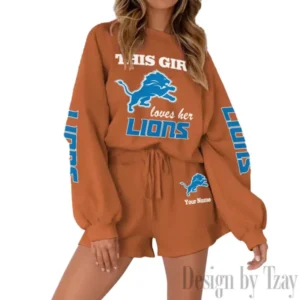 Detroit Lions Limited Edition Women Sweatshirt and Shorts New 2025 AMCWSWS00010