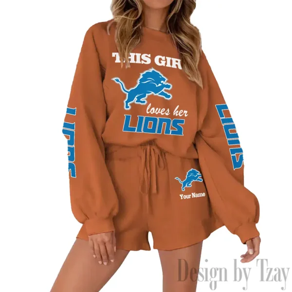 Detroit Lions Limited Edition Women Sweatshirt and Shorts New 2025 AMCWSWS00010