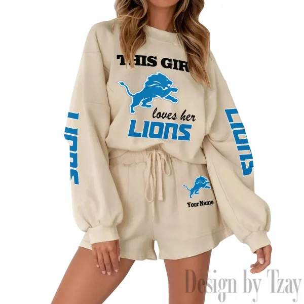Detroit Lions Limited Edition Women Sweatshirt and Shorts New 2025 AMCWSWS00010 - Image 4