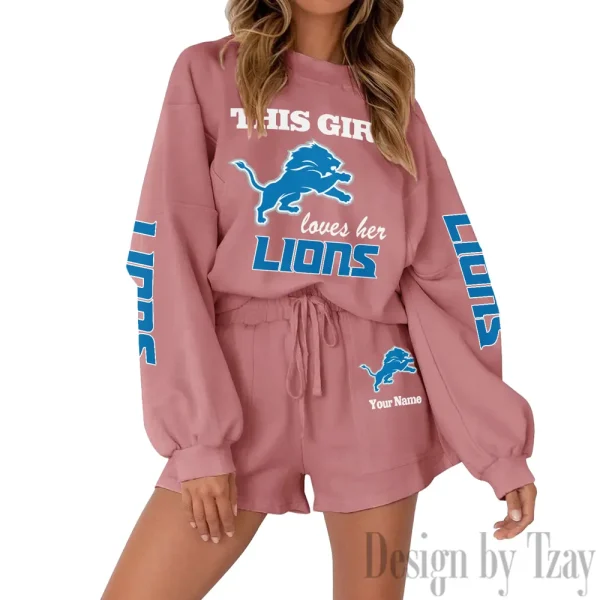 Detroit Lions Limited Edition Women Sweatshirt and Shorts New 2025 AMCWSWS00010 - Image 5