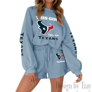 Houston Texans Limited Edition Women Sweatshirt and Shorts New 2025 AMCWSWS00027