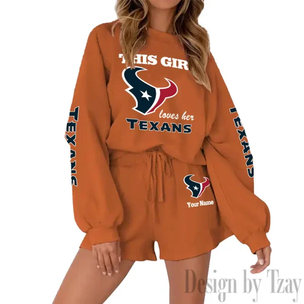 Houston Texans Limited Edition Women Sweatshirt and Shorts New 2025 AMCWSWS00027 - Image 2