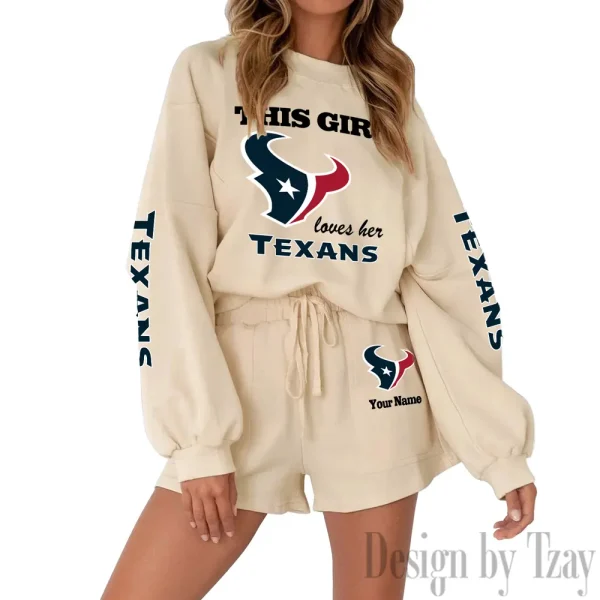 Houston Texans Limited Edition Women Sweatshirt and Shorts New 2025 AMCWSWS00027 - Image 3