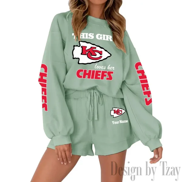 Kansas City Chiefs Limited Edition Women Sweatshirt and Shorts New 2025 AMCWSWS00090