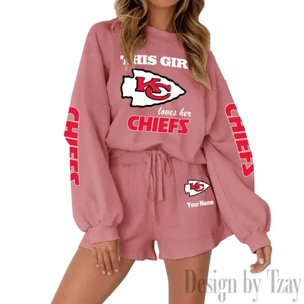 Kansas City Chiefs Limited Edition Women Sweatshirt and Shorts New 2025 AMCWSWS00090 - Image 2