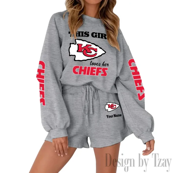 Kansas City Chiefs Limited Edition Women Sweatshirt and Shorts New 2025 AMCWSWS00090 - Image 6
