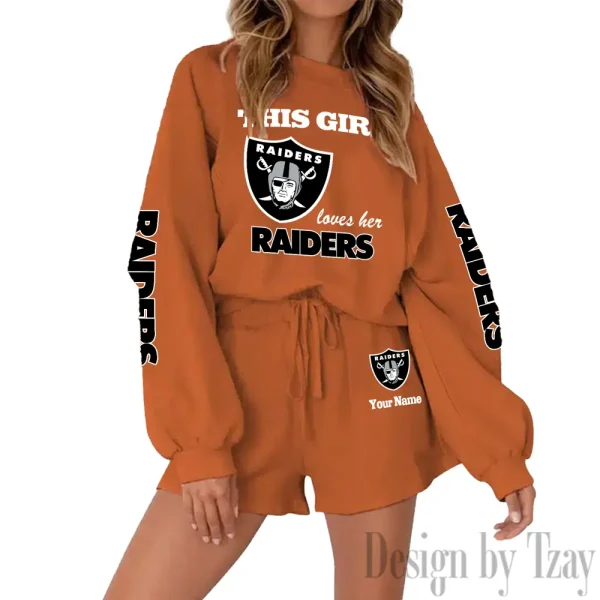 Las Vegas Raiders Limited Edition Women Sweatshirt and Shorts New 2025 AMCWSWS00074 - Image 2