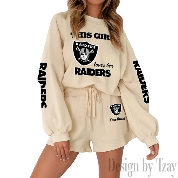Las Vegas Raiders Limited Edition Women Sweatshirt and Shorts New 2025 AMCWSWS00074 - Image 3