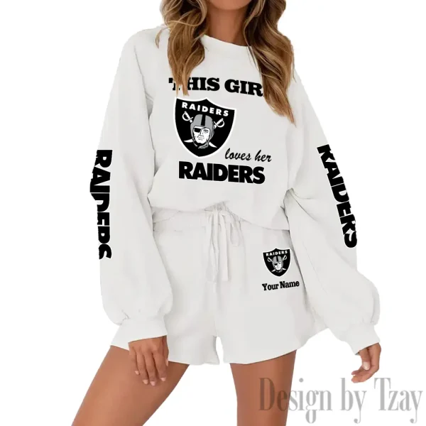 Las Vegas Raiders Limited Edition Women Sweatshirt and Shorts New 2025 AMCWSWS00074 - Image 4
