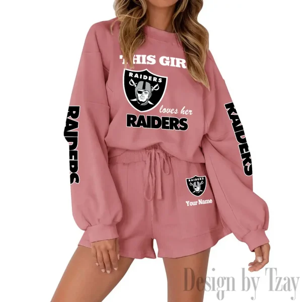 Las Vegas Raiders Limited Edition Women Sweatshirt and Shorts New 2025 AMCWSWS00074 - Image 5