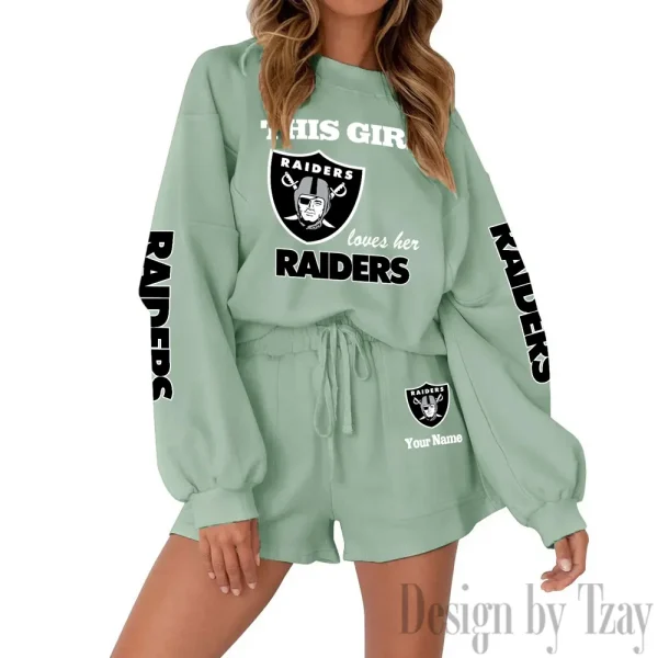 Las Vegas Raiders Limited Edition Women Sweatshirt and Shorts New 2025 AMCWSWS00074 - Image 6