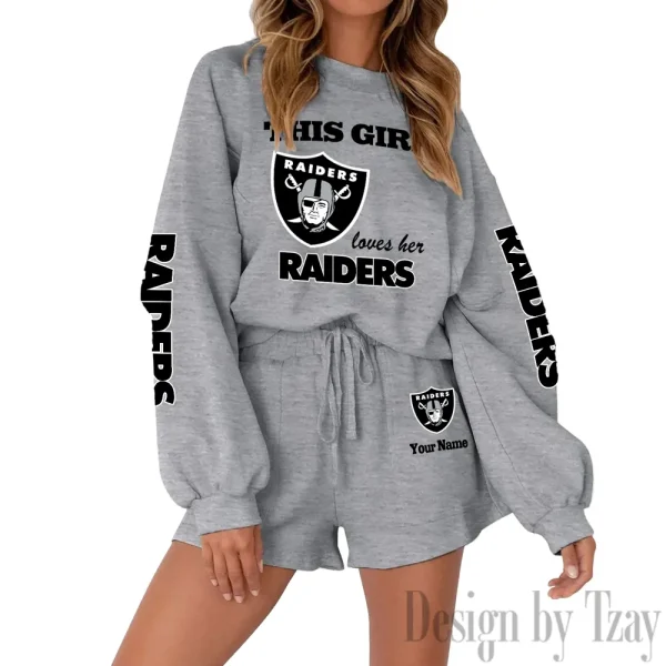 Las Vegas Raiders Limited Edition Women Sweatshirt and Shorts New 2025 AMCWSWS00074 - Image 7