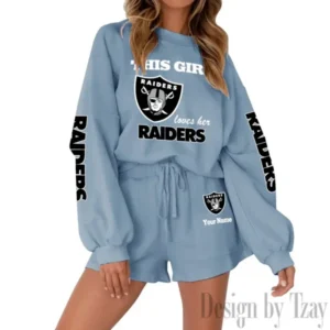 Las Vegas Raiders Limited Edition Women Sweatshirt and Shorts New 2025 AMCWSWS00074