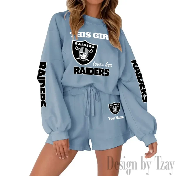 Las Vegas Raiders Limited Edition Women Sweatshirt and Shorts New 2025 AMCWSWS00074
