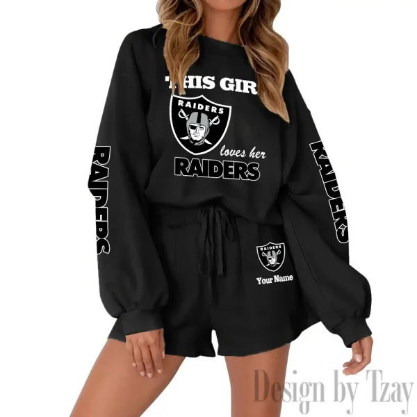Las Vegas Raiders Limited Edition Women Sweatshirt and Shorts New 2025 AMCWSWS00074 - Image 8