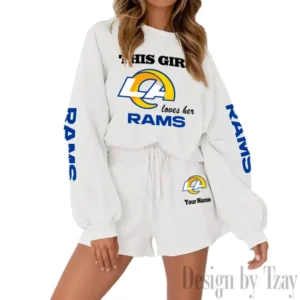 Los Angeles Rams Limited Edition Women Sweatshirt and Shorts New 2025 AMCWSWS00051