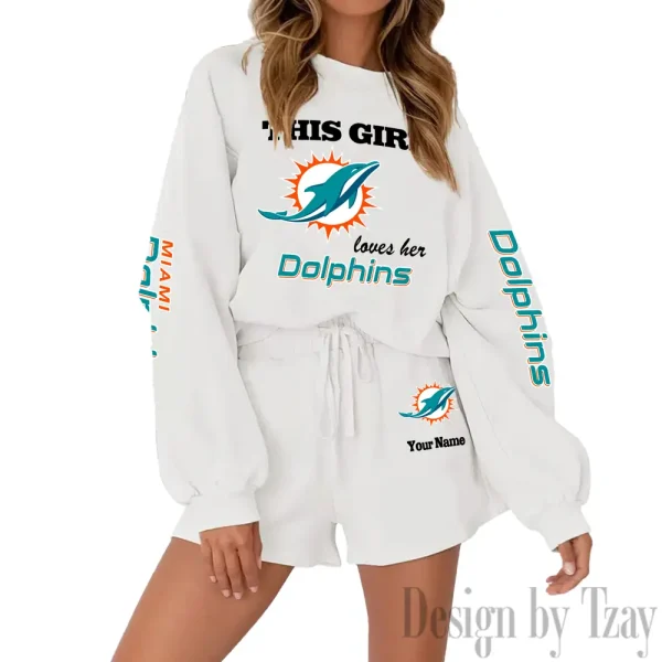 Miami Dolphins Limited Edition Women Sweatshirt and Shorts New 2025 AMCWSWS00028 - Image 2