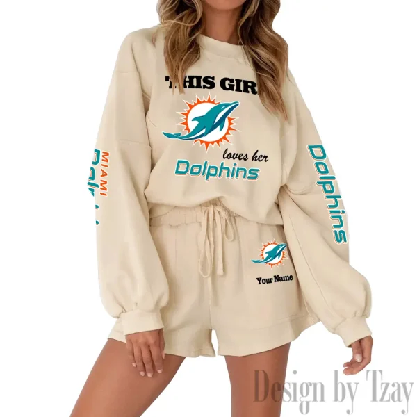 Miami Dolphins Limited Edition Women Sweatshirt and Shorts New 2025 AMCWSWS00028 - Image 3