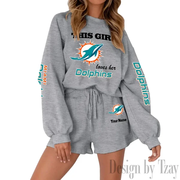 Miami Dolphins Limited Edition Women Sweatshirt and Shorts New 2025 AMCWSWS00028 - Image 4