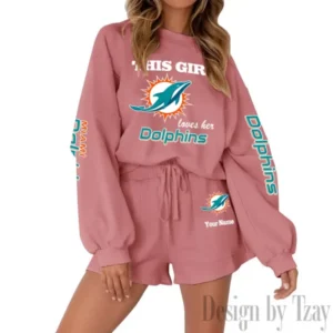 Miami Dolphins Limited Edition Women Sweatshirt and Shorts New 2025 AMCWSWS00028