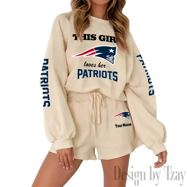 New England Patriots Limited Edition Women Sweatshirt and Shorts New 2025 AMCWSWS00117 - Image 3