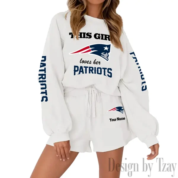 New England Patriots Limited Edition Women Sweatshirt and Shorts New 2025 AMCWSWS00117 - Image 4
