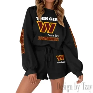Washington Commanders Limited Edition Women Sweatshirt and Shorts New 2025 AMCWSWS00126