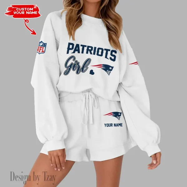 New England Patriots Limited Edition Women Sweatshirt and Shorts New 2025 AMCWSWS00118 - Image 2