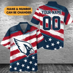 Arizona Cardinals Custom Name and Number For Independence Day Summer Hawaiian Shirt AMCHWS00055