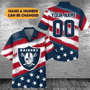 Las Vegas Raiders Custom Name and Number For Independence Day Summer Hawaiian Shirt AMCHWS00056