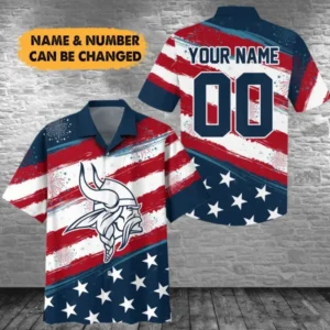 Minnesota Vikings Custom Name and Number For Independence Day Summer Hawaiian Shirt AMCHWS00054
