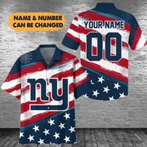 New York Giants Custom Name and Number For Independence Day Summer Hawaiian Shirt AMCHWS00051