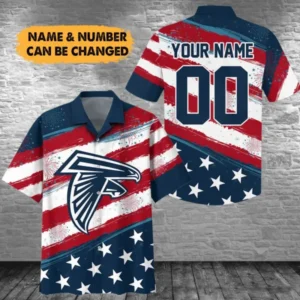 Atlanta Falcons Custom Name and Number For Independence Day Summer Hawaiian Shirt AMCHWS00050