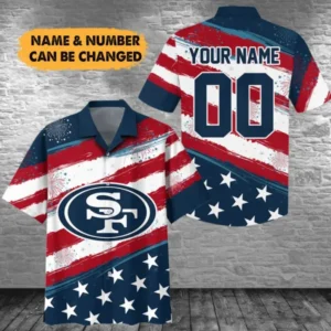 San Francisco 49ers Custom Name and Number For Independence Day Summer Hawaiian Shirt AMCHWS00062