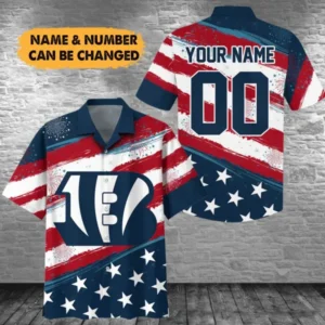 Cincinnati Bengals Custom Name and Number For Independence Day Summer Hawaiian Shirt AMCHWS00059