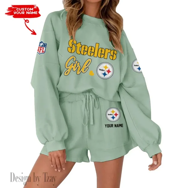 Pittsburgh Steelers Limited Edition Women Sweatshirt and Shorts New 2025 AMCWSWS00101 - Image 2