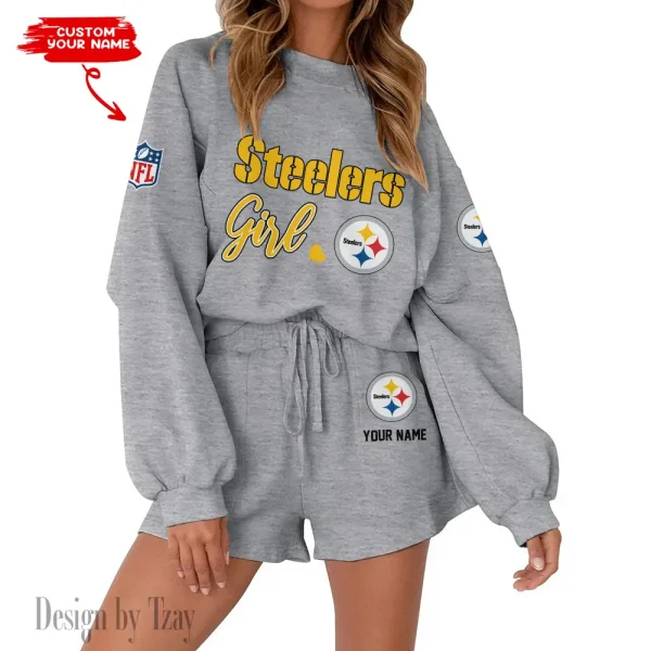 Pittsburgh Steelers Limited Edition Women Sweatshirt and Shorts New 2025 AMCWSWS00101 - Image 3