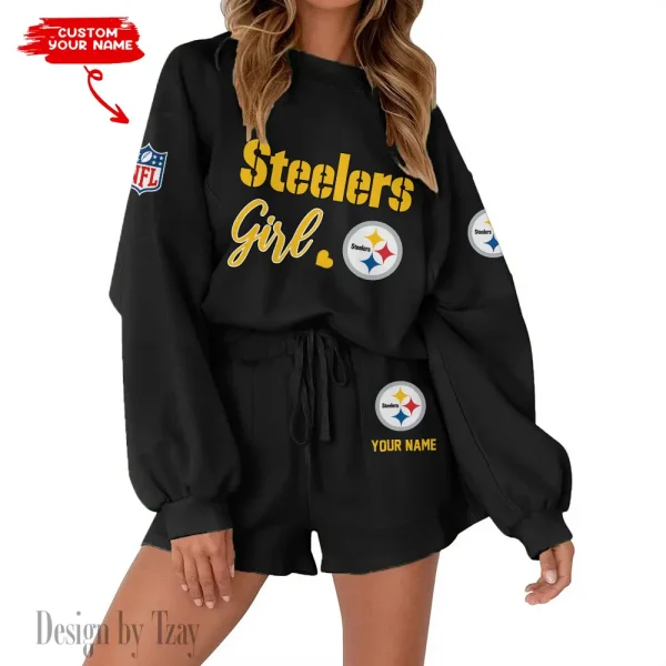 Pittsburgh Steelers Limited Edition Women Sweatshirt and Shorts New 2025 AMCWSWS00101 - Image 7