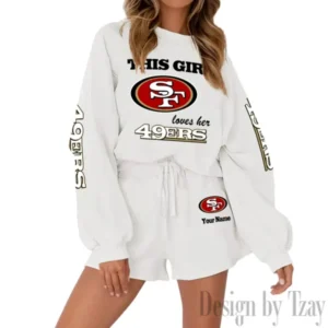 San Francisco 49ers Limited Edition Women Sweatshirt and Shorts New 2025 AMCWSWS00105