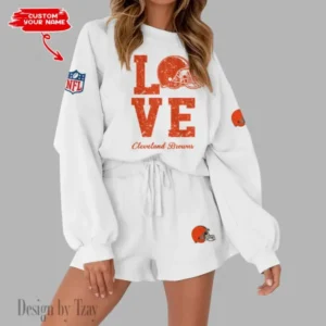 Cleveland Browns Limited Edition Women Sweatshirt and Shorts New 2025 AMCWSWS00057