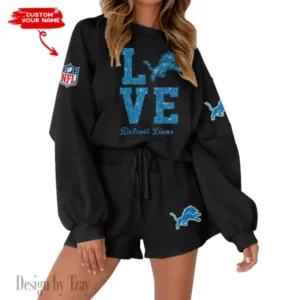 Detroit Lions Limited Edition Women Sweatshirt and Shorts New 2025 AMCWSWS00015