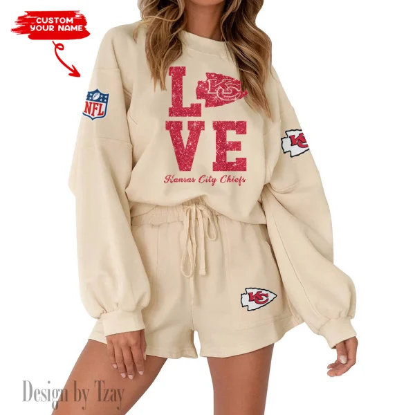 Kansas City Chiefs Limited Edition Women Sweatshirt and Shorts New 2025 AMCWSWS00096
