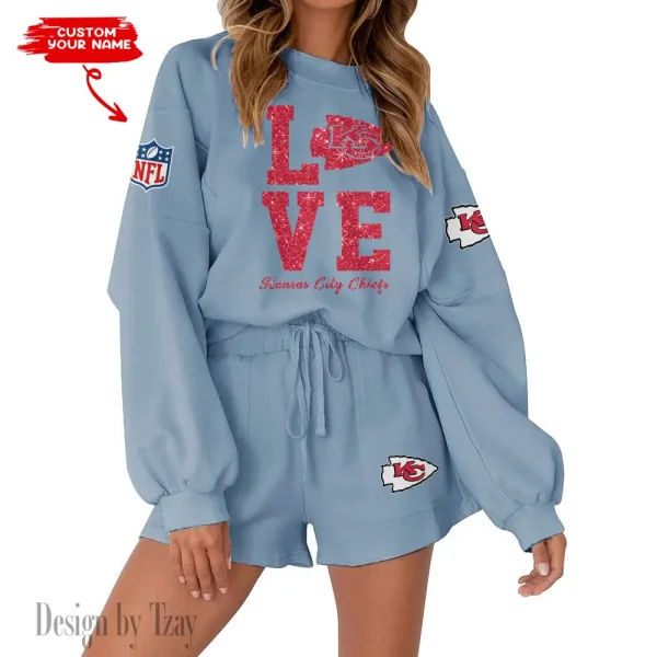 Kansas City Chiefs Limited Edition Women Sweatshirt and Shorts New 2025 AMCWSWS00096 - Image 3
