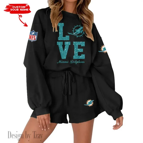 Miami Dolphins Limited Edition Women Sweatshirt and Shorts New 2025 AMCWSWS00031