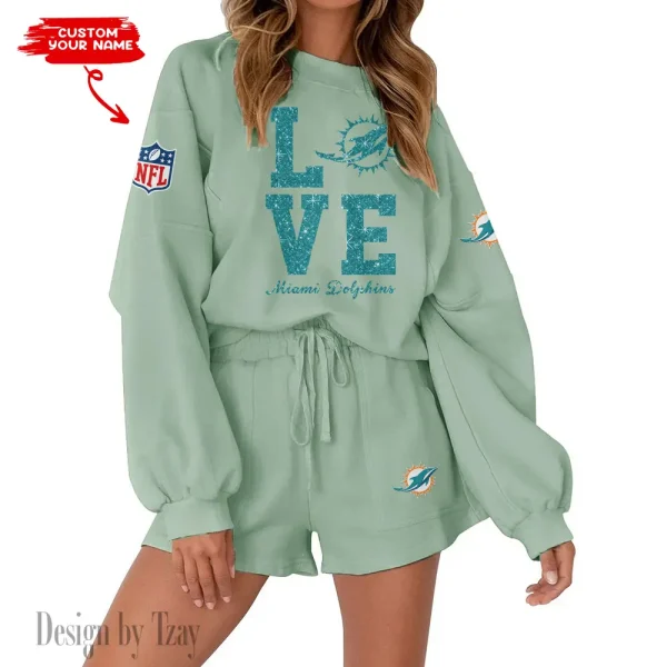 Miami Dolphins Limited Edition Women Sweatshirt and Shorts New 2025 AMCWSWS00031 - Image 3